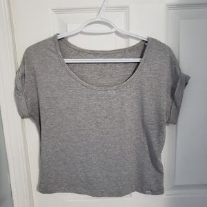 Grey pinstriped cropped T